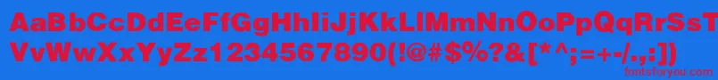 HalvorsonBlakSemibld Font – Red Fonts on Blue Background