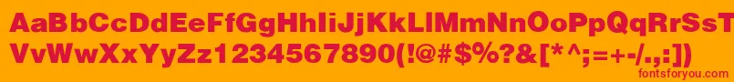 HalvorsonBlakSemibld Font – Red Fonts on Orange Background