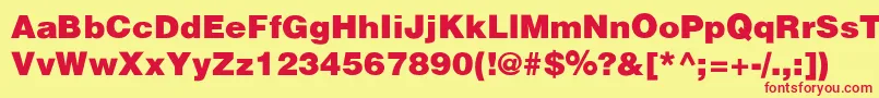 HalvorsonBlakSemibld Font – Red Fonts on Yellow Background