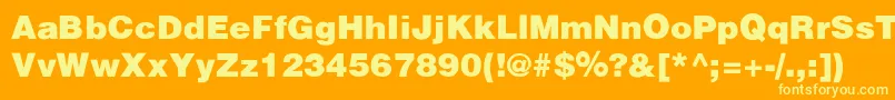 HalvorsonBlakSemibld Font – Yellow Fonts on Orange Background
