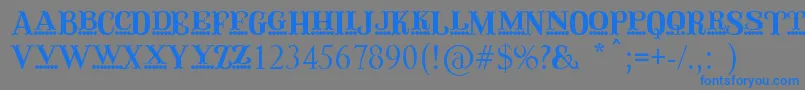 フォントQirkusCaps – 灰色の背景に青い文字