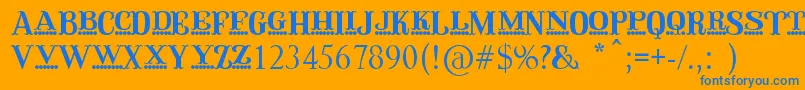 QirkusCaps Font – Blue Fonts on Orange Background