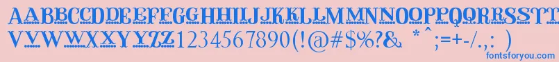 QirkusCaps Font – Blue Fonts on Pink Background