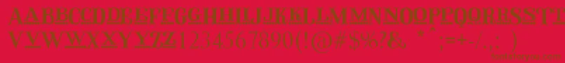 QirkusCaps Font – Brown Fonts on Red Background