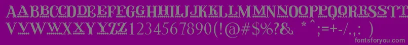 フォントQirkusCaps – 紫の背景に灰色の文字