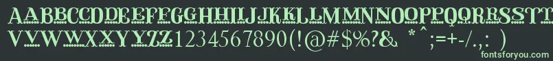 QirkusCaps-fontti – vihreät fontit mustalla taustalla