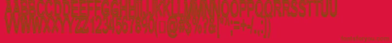 Verybadposture-Schriftart – Braune Schriften auf rotem Hintergrund