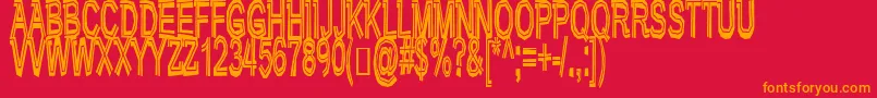 Verybadposture Font – Orange Fonts on Red Background