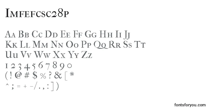 Czcionka Imfefcsc28p – alfabet, cyfry, specjalne znaki