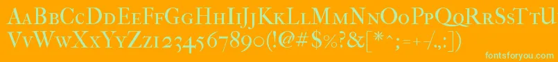 Imfefcsc28p Font – Green Fonts on Orange Background