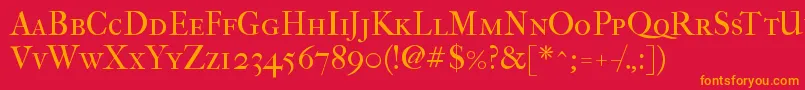 Imfefcsc28p Font – Orange Fonts on Red Background