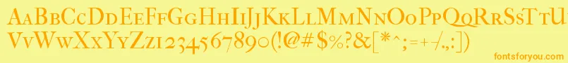 Imfefcsc28p Font – Orange Fonts on Yellow Background