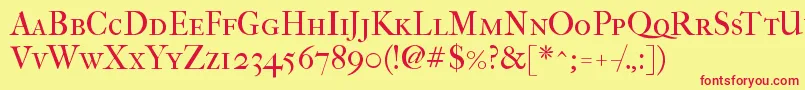 Imfefcsc28p Font – Red Fonts on Yellow Background