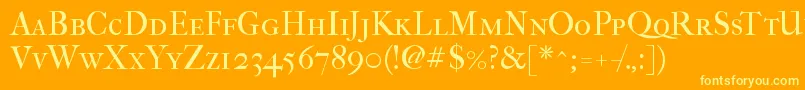 Imfefcsc28p Font – Yellow Fonts on Orange Background