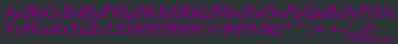 CheltenhamBoldItalicHeadlineBt Font – Purple Fonts on Black Background