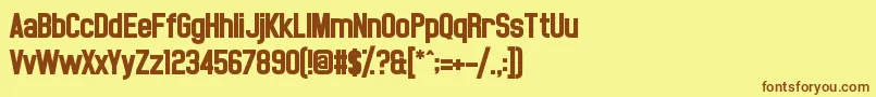 NoasarckLargo Font – Brown Fonts on Yellow Background