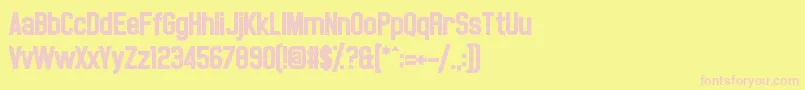 NoasarckLargo Font – Pink Fonts on Yellow Background