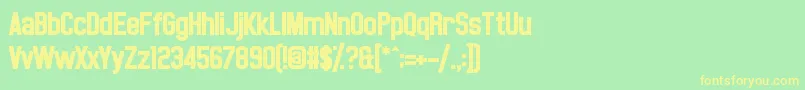 NoasarckLargo Font – Yellow Fonts on Green Background