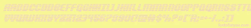Nightwraithgradital-fontti – vaaleanpunaiset fontit keltaisella taustalla
