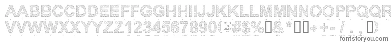 フォントSecure22a – 白い背景に灰色の文字