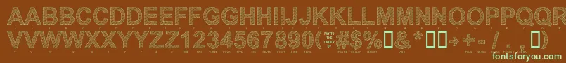 Secure22a Font – Green Fonts on Brown Background