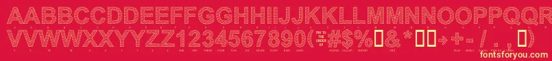 Secure22a Font – Yellow Fonts on Red Background