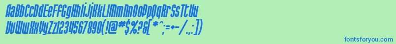 SfPortMckenzieItalic Font – Blue Fonts on Green Background