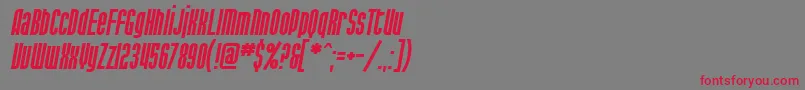 SfPortMckenzieItalic-fontti – punaiset fontit harmaalla taustalla