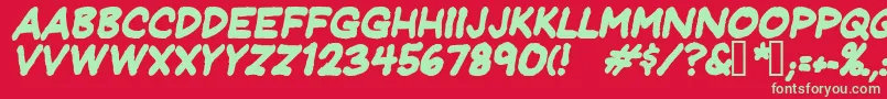 Jeffpbdi Font – Green Fonts on Red Background