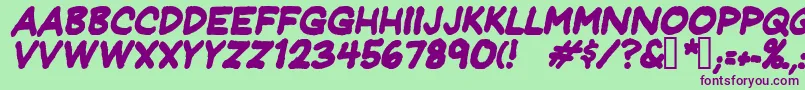 Jeffpbdi Font – Purple Fonts on Green Background