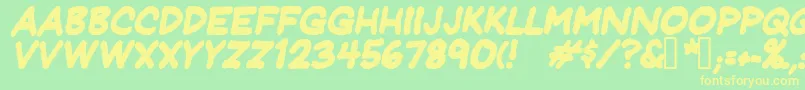 Jeffpbdi Font – Yellow Fonts on Green Background