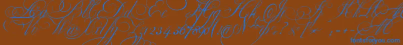 EkaterinaVelikayaOne Font – Blue Fonts on Brown Background