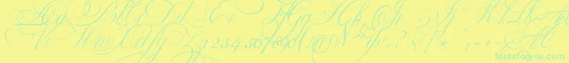 EkaterinaVelikayaOne Font – Green Fonts on Yellow Background