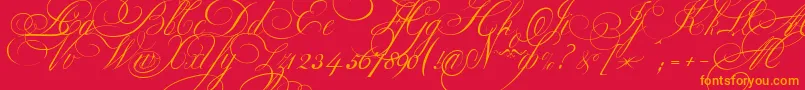 EkaterinaVelikayaOne Font – Orange Fonts on Red Background