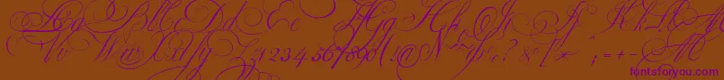 EkaterinaVelikayaOne-Schriftart – Violette Schriften auf braunem Hintergrund