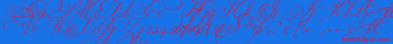 EkaterinaVelikayaOne Font – Red Fonts on Blue Background