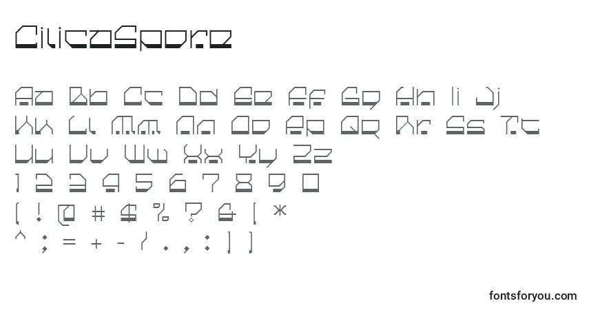 CilicaSporeフォント–アルファベット、数字、特殊文字