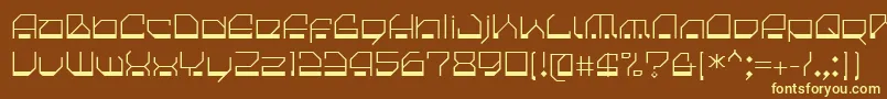 CilicaSpore-fontti – keltaiset fontit ruskealla taustalla