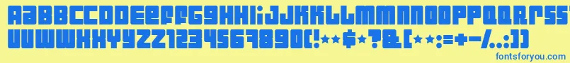 Industb Font – Blue Fonts on Yellow Background