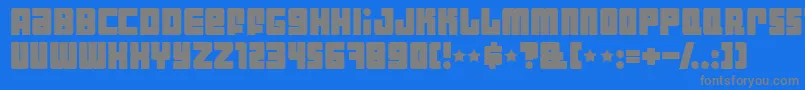 Industb Font – Gray Fonts on Blue Background