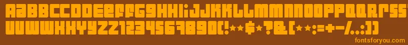 Industb Font – Orange Fonts on Brown Background