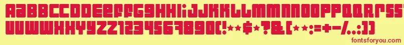 Шрифт Industb – красные шрифты на жёлтом фоне