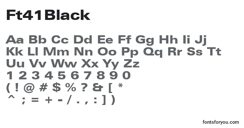 Schriftart Ft41Black – Alphabet, Zahlen, spezielle Symbole