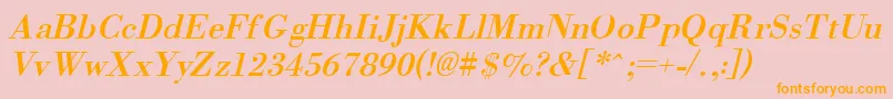 OrgreaI-Schriftart – Orangefarbene Schriften auf rosa Hintergrund
