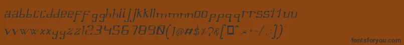 フォントOmellonsLightitalic – 黒い文字が茶色の背景にあります