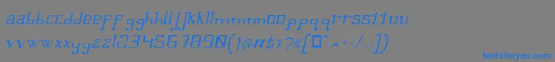 フォントOmellonsLightitalic – 灰色の背景に青い文字