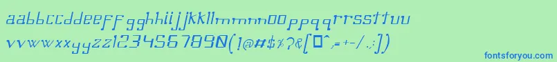 Police OmellonsLightitalic – polices bleues sur fond vert