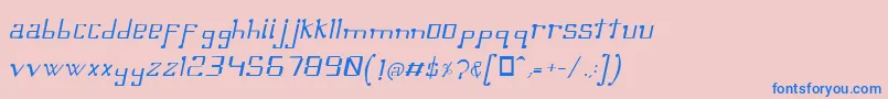OmellonsLightitalic Font – Blue Fonts on Pink Background