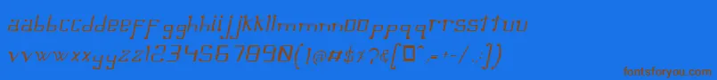 Czcionka OmellonsLightitalic – brązowe czcionki na niebieskim tle