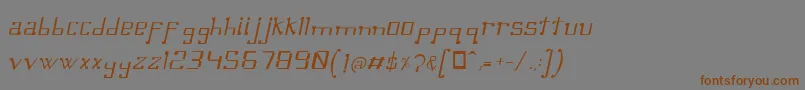 OmellonsLightitalic-fontti – ruskeat fontit harmaalla taustalla